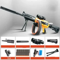 RQ Electric Manual/Auto Belt-Fed M416 Foam Dart Blaster