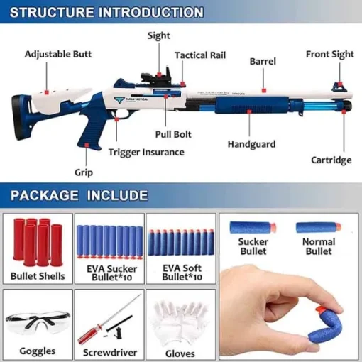 all accessories in the package of the udl xm1014 benelli shell eject blaster